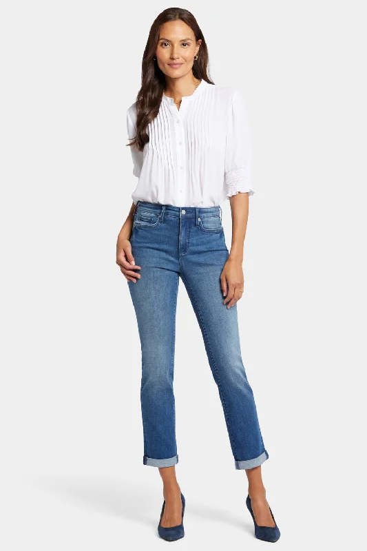 Sheri Slim Ankle Jeans - Blue Island Elegant Wide-Leg Jeans