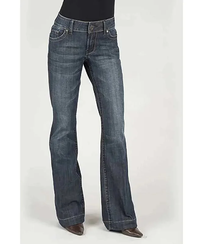 Stetson 214 Stretch Trouser Fit Dark Wash w/ S Pocket- Women's Jeans Comfortable Flare Leg Jeans