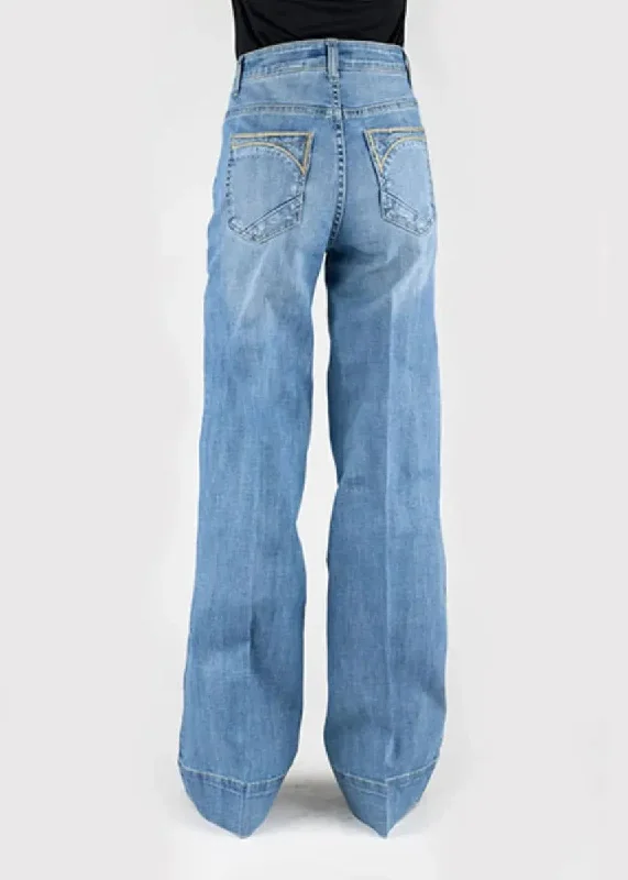 Stetson 751 Wide Leg High Rise (Light Wash) - Women's Jeans Stylish High-Rise Mom Jeans