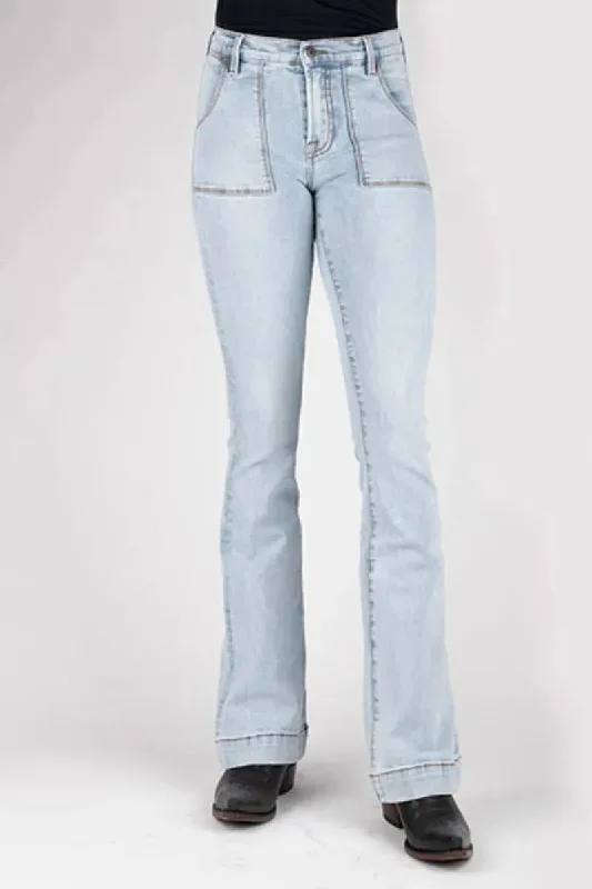 Stetson 921 High Waist Flare (Acid Wash) - Women's Jeans Stylish High-Rise Mom Jeans