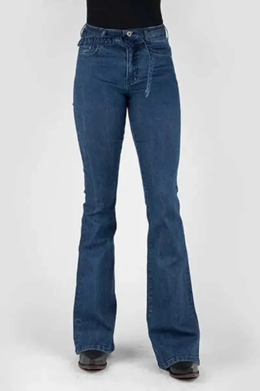 Stetson 921 High Waist Flare Fit W/Belt - Women's Jeans Chic Rip-Detail High-Waist Jeans