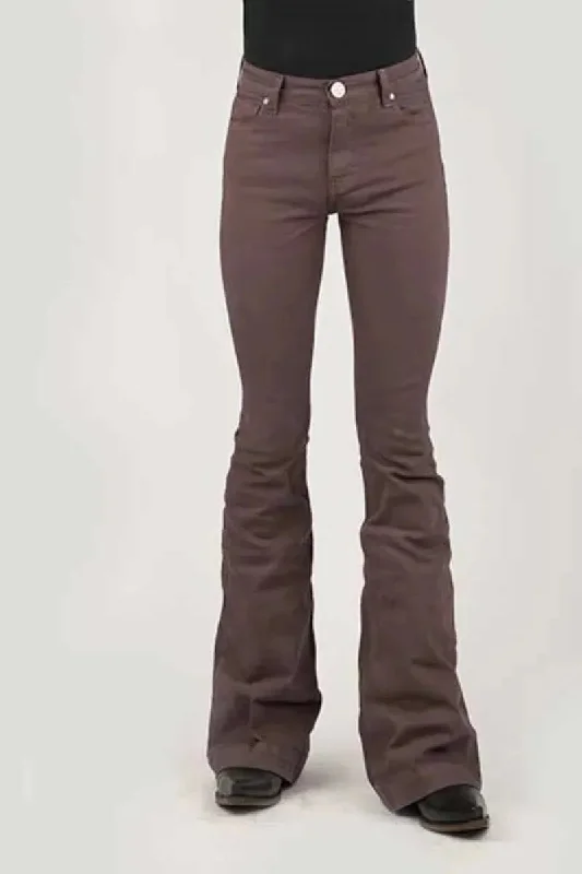 Tin Haul Libby High Raise Flare (Brown) - Women's Jeans Cozy Wide-Legged Jeans