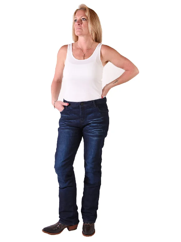 Women's Blue Detroit Steel Jeans Trendy Paperbag Waist Jeans